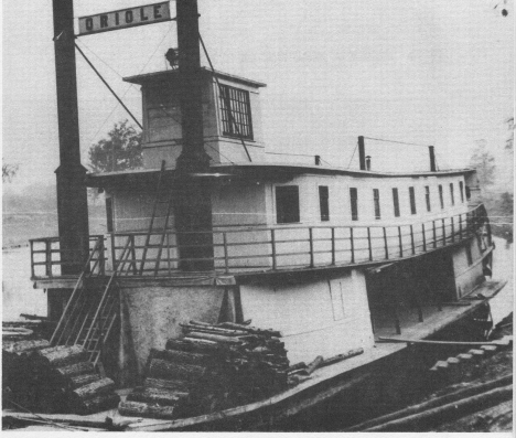 Steamboats made regular stops at LaPrairie. The Oriole (above) was one of the boats that plied the Mississippi between Grand Rapids and Aitkin